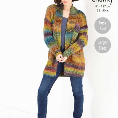 Jacket and Waistcoat Knitted in King Cole Explorer Super Chunky - 5841 - Downloadable PDF - knitting pattern