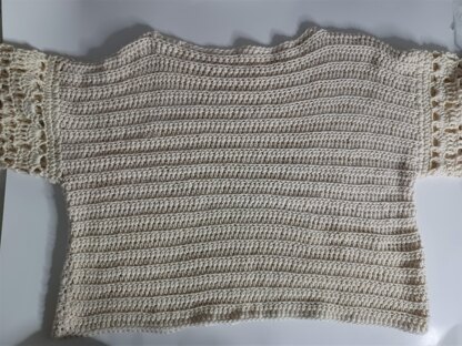 CREAM CROCHET LONG SLEEVE SWEATER - PATTERN