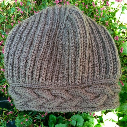 Cable Brim Slouch Hat