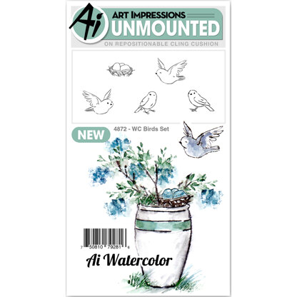 Art Impressions Watercolor Cling Rubber Stamps - Birds