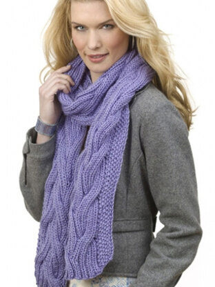 Reversible Cable Rib Scarf in Caron Simply Soft - Downloadable PDF