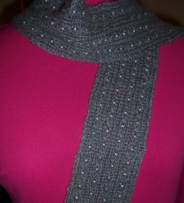 Charcoal Pearls cashmere scarf