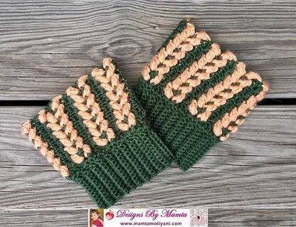 Crochet Braided Hearts Boot Cuffs Romantic Legwarmer Unique