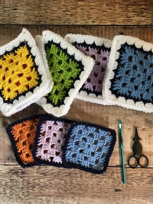 Granny Square Accent Pillow