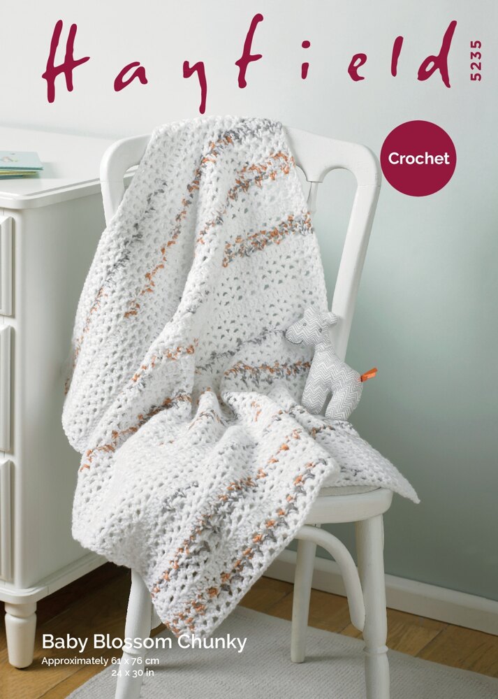 Blanket in Hayfield Baby Blossom Chunky 5235 Downloadable PDF LoveCrafts