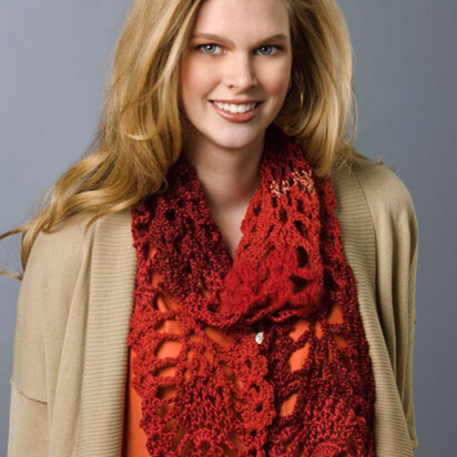 Lacy Pineapple Crochet Scarf in Red Heart Boutique Changes - LW2588 - Downloadable PDF