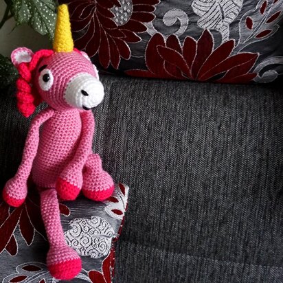 Crochet Pattern Long Legged Pink Unicorn Fluffy!