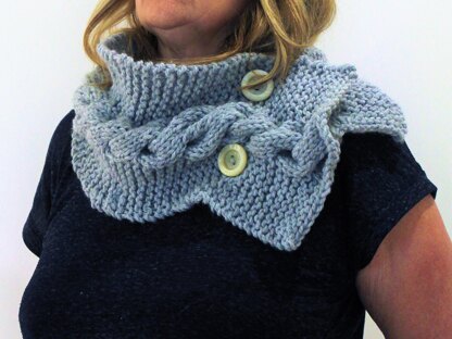 Moon Shadow Buttoned Cable Cowl