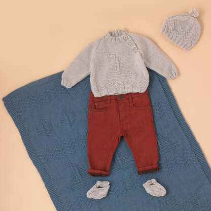 Seaside Collection - Free Layette Knitting Pattern for Babies in Paintbox Yarns Baby DK - Free Downloadable PDF
