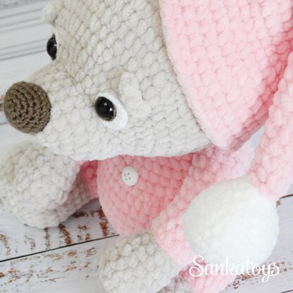 Plush bear in sleepwear