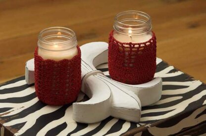 Candle Jar Covers in Plymouth Yarn Gold Rush - F540 - PDF