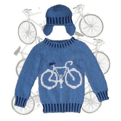 Bicycle Sweater and Hat - knitting pattern