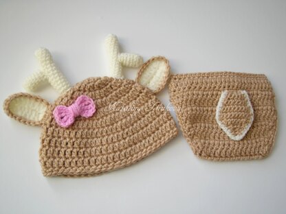 Deer Baby Hat and Diaper Cover
