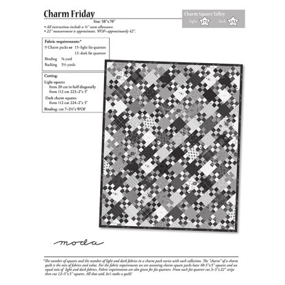 Moda Fabrics Charm Friday Quilt - Downloadable PDF