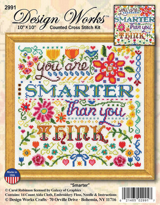 Design Works Smarter Cross Stitch Kit - 25cm x 25cm
