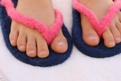 Summer Flippers - Felted Flip-Flop Slippers