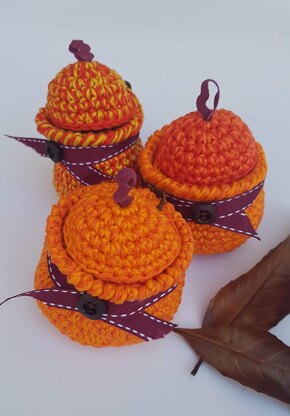 Pumpkin Lidded Pots