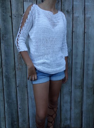 Laced Up Sleeves Sweater