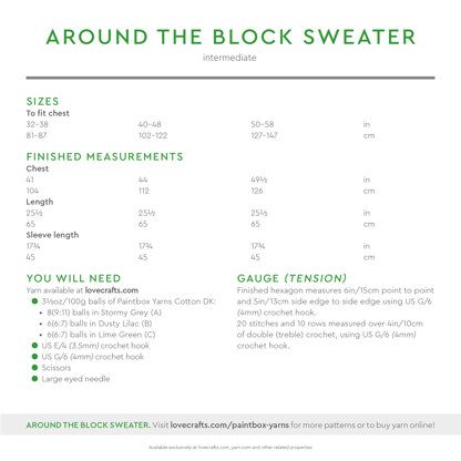 Paintbox Yarns Around the Block Sweater PDF (Free)