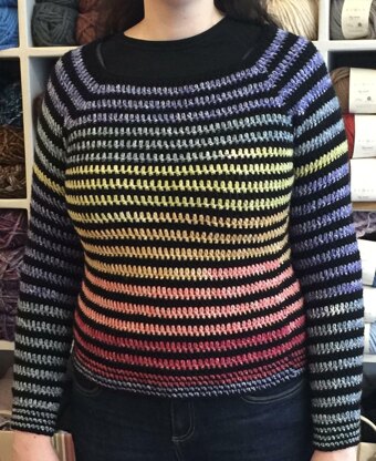 Rainbow Stripey Raglan Crochet pattern by Fran Morgan | LoveCrafts