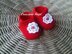 Red baby shoes with flower