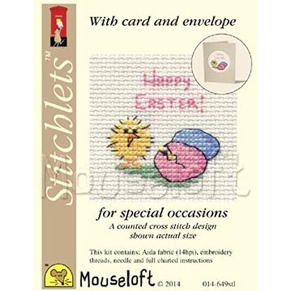 Mouseloft Easter Chick & Eggs Stitchlet Card Cross Stitch Kit