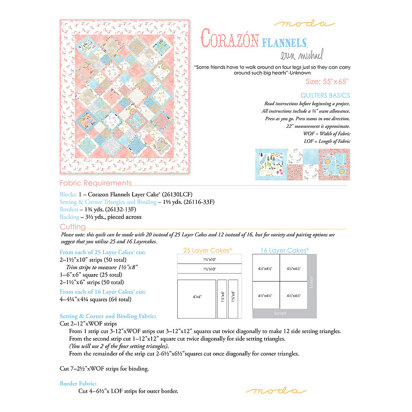 Moda Fabrics Corazon Flannels Quilt - Downloadable PDF