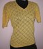 Elegant Mustard Lace V Neck Short Sleeve Top