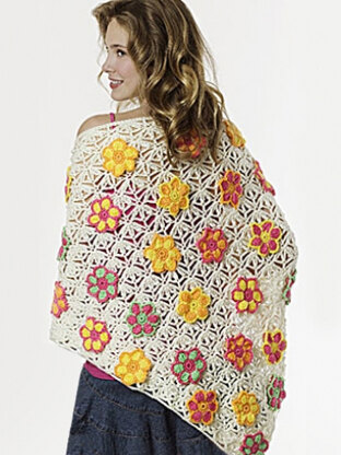 Summer Flowers Shawl in Caron Simply Soft and Simply Soft Brites - Downloadable PDF