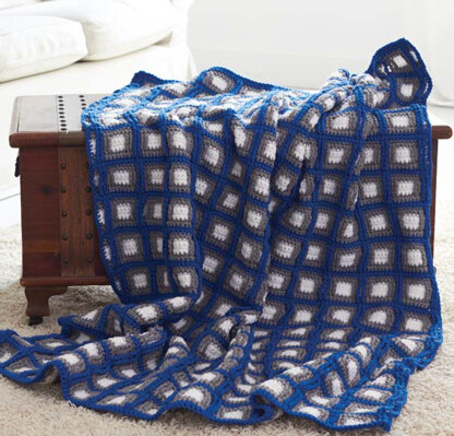 Fair and Square Afghan in Caron United - Downloadable PDF
