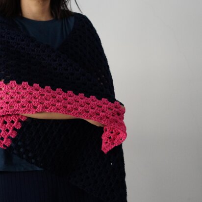 Granny stripes shawl crochet pattern