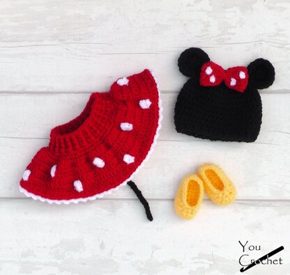 Minnie Mouse Diaper Cover Skirt Set