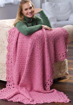 Blushing Rose Throw in Red Heart Super Saver Economy Solids - WR2019