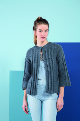 3/4 Sleeves Cardigan in Bergere de France Ideal - 72680-03 - Downloadable PDF
