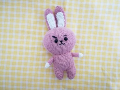 Original Knitting Patterns -Knit a hare COOKY toy, 8 inches tall based on BT21