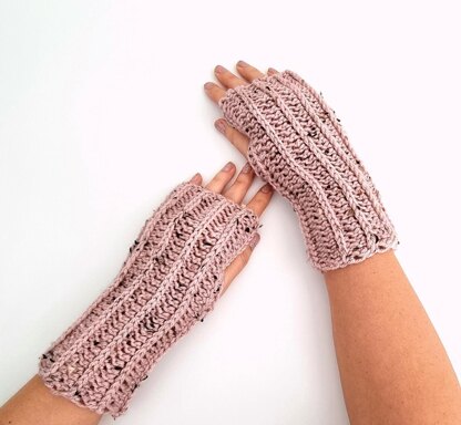 Tweed Crochet Hand Warmers - My Crochet Space