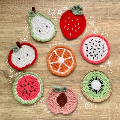 Fruit coasters in basket