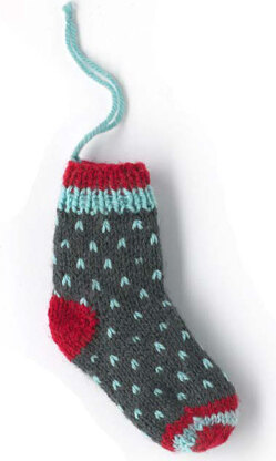 "Merry Stocking" - Stocking Knitting Pattern For Christmas in Paintbox Yarns Simply DK - DK-XMAS-KNIT-002