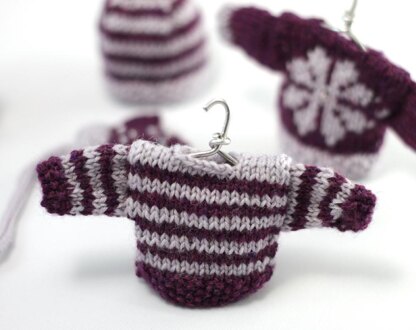 Christmas Glamour Striped Mini Sweater Decoration