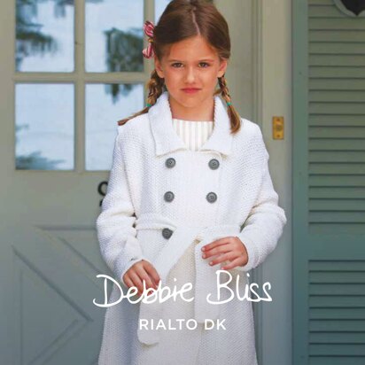Trench Coat - Knitting Pattern for Kids in Debbie Bliss Rialto DK by Debbie Bliss