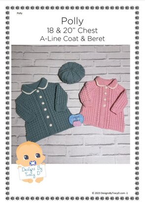 Polly Baby A-line coat and beret 0-9mths