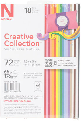 Neenah Paper Neenah Creative Collection Cardstock Pack 4.5"X6.5" 72/Pkg - 18 Bold & Vivid Colors