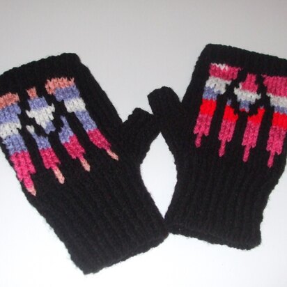 "Stained Glass Fingerless Mitts" - knitting pattern