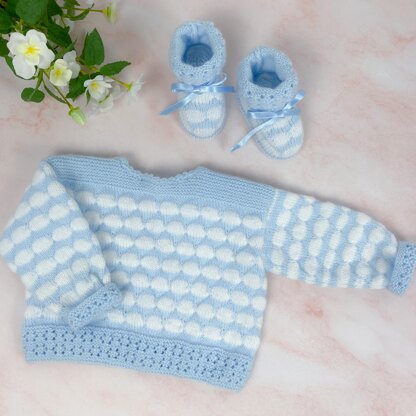 Baby Clouds Sweater and Booties