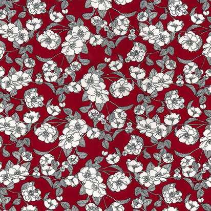 Rose & Hubble Cotton Poplin Printed - Floral Burgundy