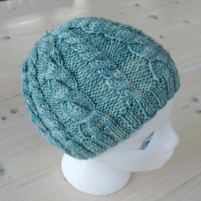 Double Cable Ponytail Hat