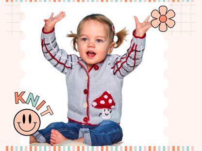 Fun Guy Mushroom Plaid Cardigan