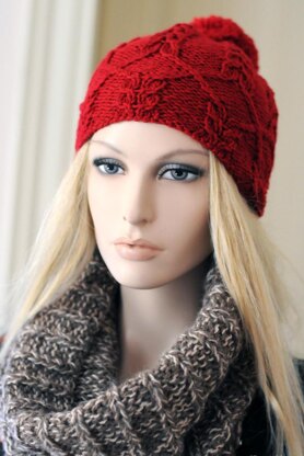 Valerie cable knit pompom hat