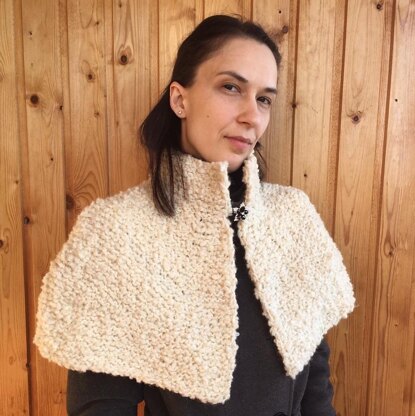 Bouclé Knit Cape