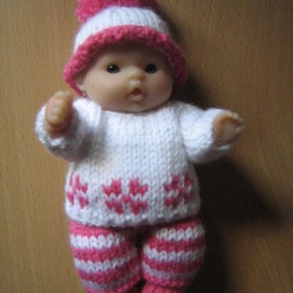 5" Berenguer Doll Winter Sweater Set